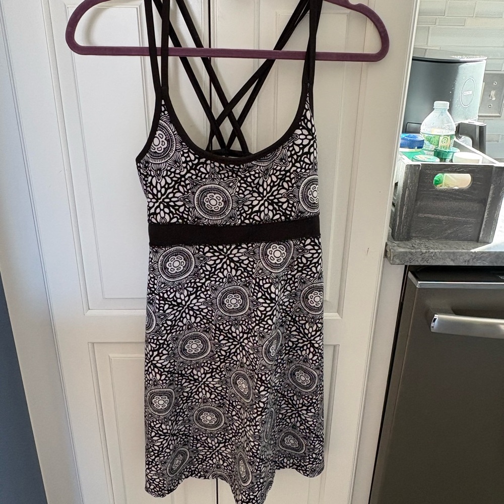 Lola Black and White Patterned Midi Dress